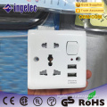 European Standard White Color Dual USB Port Electrical Wall Switch Socket Plate Outlet USB Charger